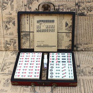 Chinese Numbered Mahjong Set 144 Tiles Mah-Jong Set Portable Chinese Toy with Box Fiber board Mahjong Board Game for fun Camping 240202
