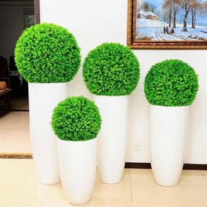 25 30 35 cm Artificial Plant Grass Ball Topiary Green Simulation Ball Mall Inomhus utomhusbröllop Fall Decors för hemförsörjning Y20183A