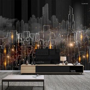 Wallpapers Custom Mural Hand Painted Modern Night City View Wallpaper Vinyl Home Decoration Bedroom Living Room TV Backdrop Wall Papers 3D