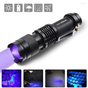 Flashlights Torches UV Flashlight LED Ultraviolet Torch Zoomable Mini Ultra Violet Lights Inspection Lamp Pet Urine Stain Detector Tools