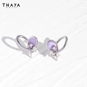 Stud Earrings Thaya S925 Silver Needle Women 2024 Trendy Elegant Earring Fashion Crystal For Party Fine Jewelry