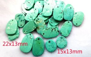 Charm 24pcs Blue Turquoise Slab Oval Beads for Dangle Drop Boho Chic Earrings | Turquoise Earrings | Turquoise Chip Earrings |