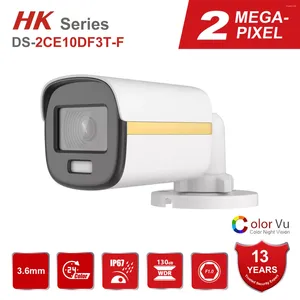 Orijinal DS-2CE10DF3T-F 2MP Colorvu Sabit Mini Bullet Kamera CCTV Kablolu Analog Tam Zamanlı Görünüm Açık Güvenlik 4in1