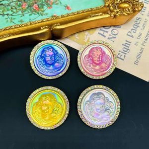 Brooches SHMIK Women Men Classic Middle Style Dazzle Sleeping Beauty Round Pins Vintage Crystal Party Banquet Badges