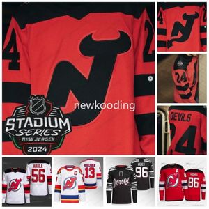 86 Jack Hughes 2024 Stadium Series Trikots Hughes Hischier DevilsErik Haula Timo Meier Michael McLeod Dawson Mercer Nathan Bastian John Marino Jonas heißer Verkauf