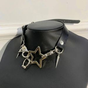 Choker Süße Kühle Y2k Punk Hohl Stern Pentagramm Halskette Für Frauen Dame Hip Hop Nieten C Form Charms Gothic Trend 2024 schmuck