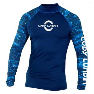 Męskie koszulki cody Lundin Koszula z długim rękawem UPF 50 UV Ochrona przeciwsłoneczna bluza do wędrówki trening pływa Surf Surf Rash Gaurd