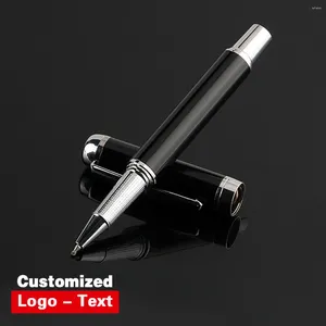 Högkvalitativ lyxmetall Black Signature Ballpoint Pennor Business Writing Office Supplies Stationery Anpassad logotypnamn gåva