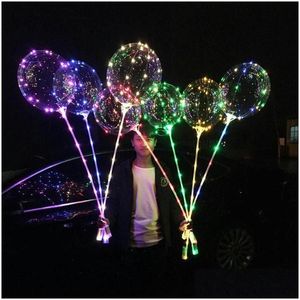 Led Strings Bobo Balloon 20 Inch String Light With Strip Wire Luminous Decoration Lighting For Party Gift Drop Delivery Lights Holida Dhw43