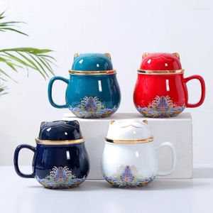 Muggar Portable Tea Set med Case Lucky Cat Teapot och Cup Making Travel Outdoor Chinese Supplies