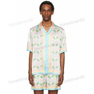 CASABLANCA 24SS Nuove camicie da ping pong multicolori Camicia classica da uomo e da donna con bottoni firmati Camicia a maniche corte in seta Casablanca top hawaiani