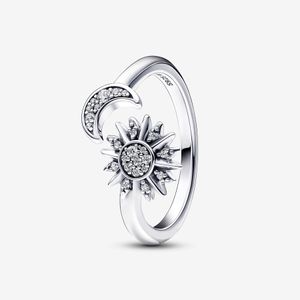 Classici anelli in argento 925 Designer per donne Anelli per coppie con diamanti Stelle Anelli per il sole Gioielli di alta qualità per anello di nozze Regalo di gioielli per anniversario