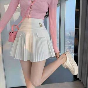 Skirts Black sexy street casual designer skirts women's high-waisted metal letter D pendant to prevent light out mini skirt XEVE