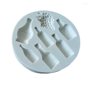 Baking Moulds Cake Tools Wine Bottle Grape Pot Silicone Mold Decorating Cupcake Gumpaste Fondant Tool Mould