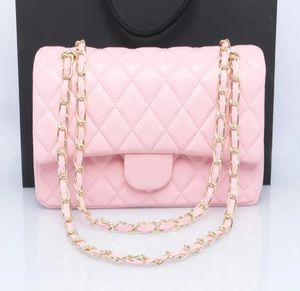 5A Designer Fashion Top Custom Brand Bag Channel 2024 Handbag Leather Leather Cowhide Gold or Sier Chain Slant Shoulder 2.55cm Black Pink and White