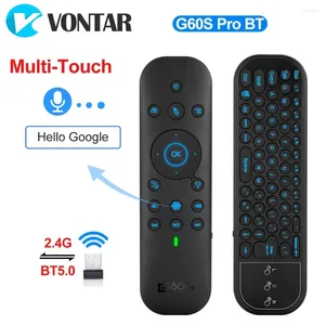 Fjärrkontroller G60S PRO BT Air Mouse med 2,4G BT5.0 Dual Mode Google Voice Assistant Control Wireless Tangentboard för Android TV -låda