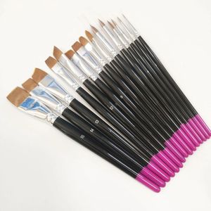 Makeup Brushes Professional 15st Face Paint Brush Set Plastic Handle Nylon Hair Artist Målning med väska