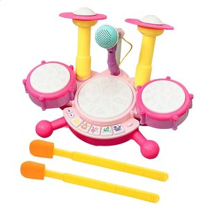 Kids Drum Set Musical Instrument Toys for Toddlers 13 Educational Working Microphone Babies E65D 240124