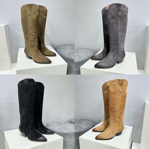 Isabel Marants Denvee Camurça Designer de Couro Mulheres Bota Botas Joelho Alto Alto Paris Moda Mulher Sapatos com Caixa Original Z4oM #