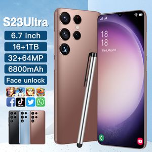 S23 Ultra Smartphone 5G Android originale da 6,7 pollici HD a schermo intero Face ID 16 GB + 1 TB Telefoni cellulari Versione globale 3G 4G Cellulare