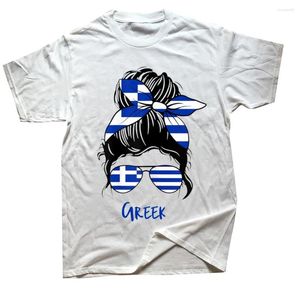 Men's T Shirts Funny Greek Greece Girl Flag Graphic Cotton Streetwear Short Sleeve Birthday Gifts Summer Style T-shirt Mens Clothing