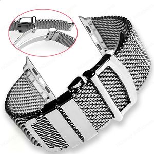 Milanesisk klockband av hög kvalitet för Watch Band 45mm 44mm 49mm 41mm 40mm 42/38mm armband för IWatch Ultra 8 7 6 5 4 SE 240124