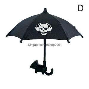 Regenschirme Super Mini Smartphone Strand Handy Sonnenschirm Halter Fahrrad Sunproof Regenschirm für Reiten Dekor Zubehör Drop Deliv Dh2O3