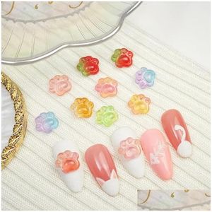 Nail Art Dekorationen 30 Stück Bären - Niedliche Charms Teile für Nägel 3D Transparente Strasssteine ​​Zubehör Diy Design Maniküre Drop Deliver Otdqh