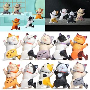 Estatuetas decorativas mini animal de estimação gato estatueta modelo brinquedos criativo pequeno artesanato figura ornamento para carro casa crianças presentes coleção