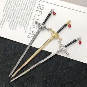 Hair Clips POPACC Chinese Style Tassel Pendant Sword Hairpin For Women Headdress Simple Updo Straight Line Girls Party Gift
