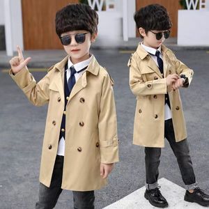 Kid Clote Brown Color Designer Baby Fashion Tench Coats Spring Dress Dress Toddler Boys Settings مجموعات 90-160 سم