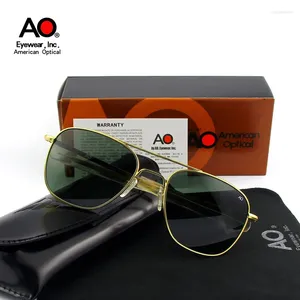 Okulary przeciwsłoneczne American Ao Men Army Army Aviation Pilot Sun Glasses Woman luksusowa marka vintage z oryginalnym pudełkiem