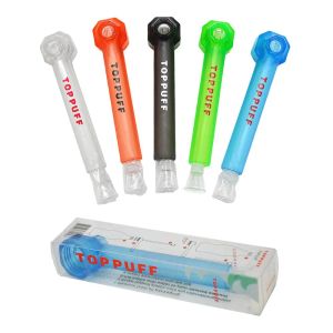 TOPPUFF Top Puff Bong acrilico Pipa ad acqua Tubi di vetro avvitati portatili Shisha Chicha Porta erbe Avvitamento istantaneo Colore casuale Commercio all'ingrosso LL