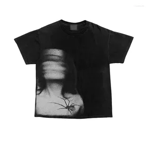 Erkekler tişörtleri vintage baskı gömlek erkekler hızlı kurutma hip hop t-shirt 90s sokak kıyafeti anime harajuku moda kısa kollu üst gotik kıyafetler