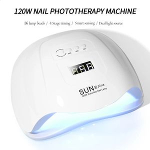 SunXplus Multigear 120W Nail Potherapy Machine 36 UV LEDs Nail Polish Dryer Lamp Manicure Tool Salon Equipment 240127