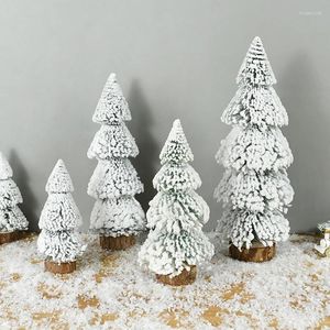 クリスマスの装飾ミニツリーオーナメントスノーパイン2024ホームデスクトップクリスマスナビダッドイヤーギフトdiyクラフト