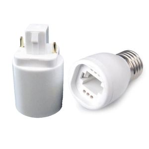 PBT G24Q G24 to E27 Lamp Holder Converter for LED Halogen CFL Light Bulb Lamp Adapter E27-G24 LL