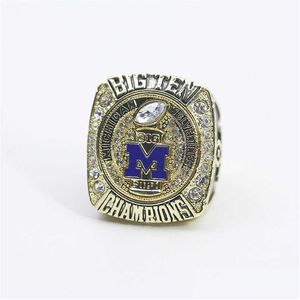 Klaster Pierścienie NCAA 2021 M University of Michigan Woerine Rugby Champion Pierścień Pierścień Ring Biżuteria Ring Dhoxk