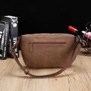 Freizeit Taille Taschen Neue männer Kleine Brust Tasche Koreanische Version Casual Umhängetasche Eine Schulter Trendy Radfahren Rucksack Crazy Horse leder