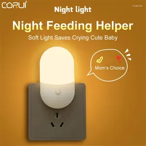 Night Lights Corui LED Light Emergency Lamp Plug-in med Switch Two Colors Socket Sovrum för vardagsrummet Bedside