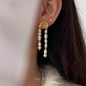 Dangle Earrings Conch Sea Snail Pearl For Women Tassel Statement Vintage Jewelry Party Accessory