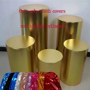 Party Decoration Cylinder Circular Column Cloth Round Risers Flower Stand Covers Display Cake Pedestal Wedding Decorations Plinths