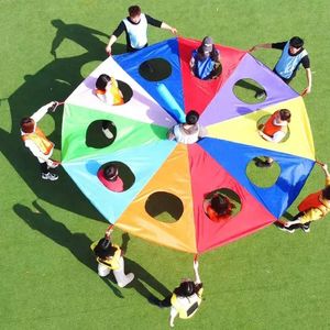 Детские игры, Радужный зонтик, игрушка для детского сада, команда на открытом воздухе, PlayFun, спорт, раннее образование, интеграционная тренировка, 240202