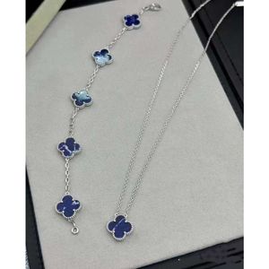 2024 New Peter Stone Classic Designer Jewelry Lucky Clover Necklace Top Quality Four Leaf Grass Netlaces Set Set Women 925 Sterling Silver Christmas Gift