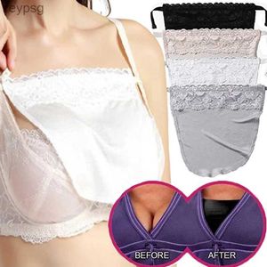 Sutiãs Cintura Barriga Shaper Mulheres Verão Clip-On Floral Preto Branco Lace Mock Camisole Sutiã Inserir Clivagem Capa Overlay Painel Colete Envolto Peito Bandeau YQ240203