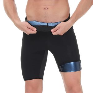 Sauna calças de suor para homens thermo shorts compressão altura cintura leggings ginásio polímero boxer treino fitness anti-deslizamento shaper 240129