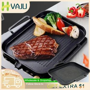 Pans Non Stick Cast Skillet Grill Induction Cooker Pan Square Teppanyaki Smokeless Non-stick Barbecue Cookware