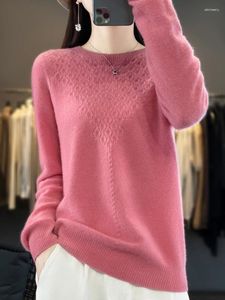 Swetery kobiet wiosna jesienna merynosowa wełna pullover o-drewno kaszmirowy sweter żeńskie odzież podstawowa top