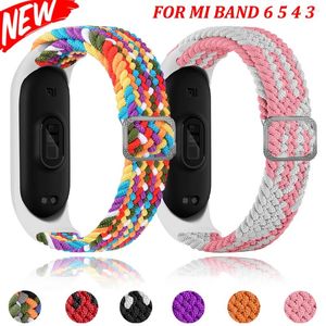 Watch Bands Adjustable Nylon Strap For Xiaomi Mi Band 7 6 5 Elastic Woven Fabric Replacement Bracelet 4 Comfortable