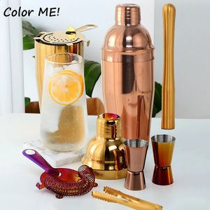 750ML Stainless Steel Cocktail Shaker Set Bartender Kit Wine Martini Boston Mixer With Strainer Measure Cup Bar Accessories Tool 240119